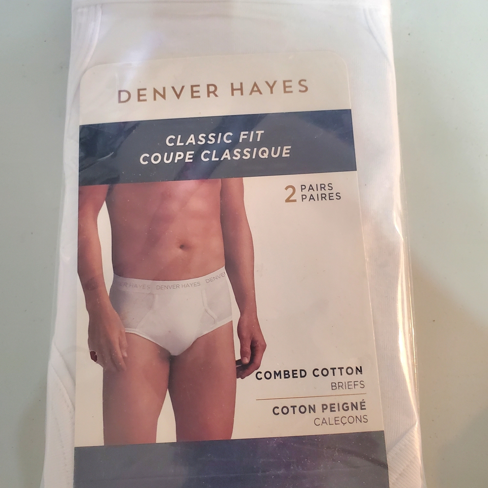 Denver Hayes White Combed Cotton Briefs - 2 Pack